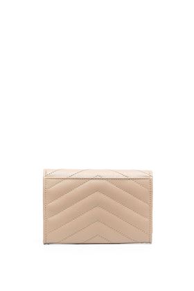 Beige leather small Monogram envelope wallet Saint Laurent | 414404BOW012721